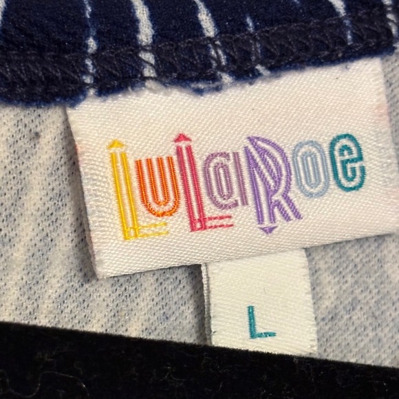 LuLaRoe Large Amelia Dress Diamond Print Short Sleeve Pockets Zip Stretch EUC - Picture 2 of 13